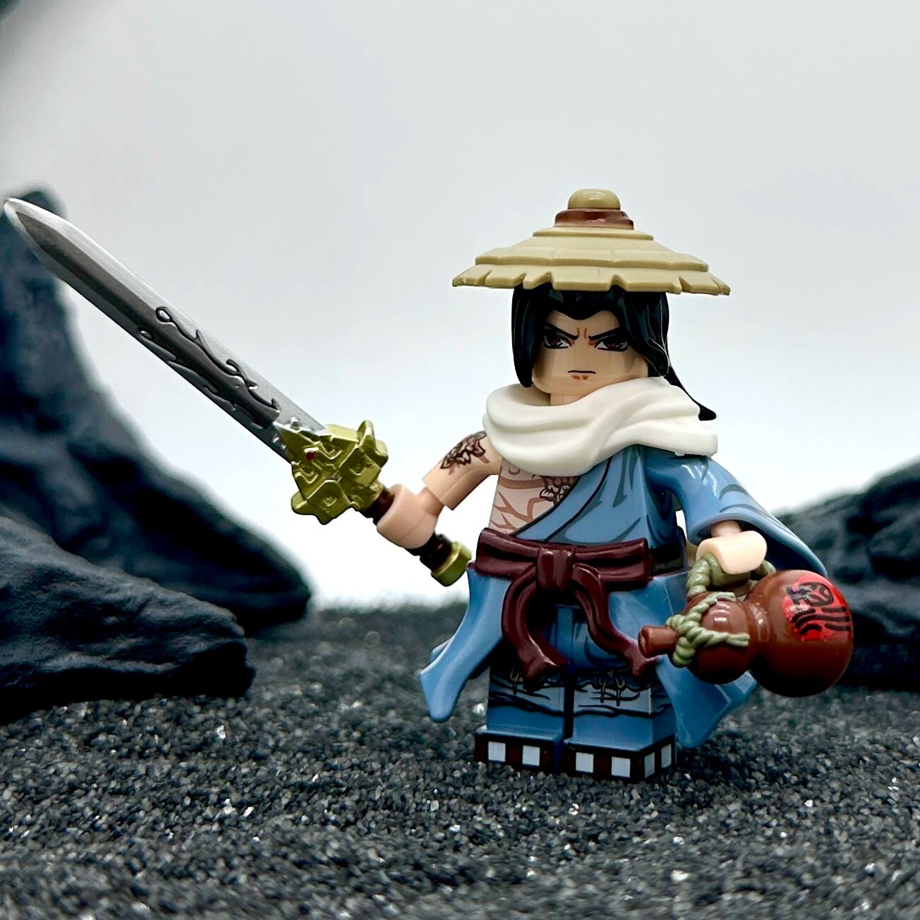 Китайская древняя героическая фигурка MOC: Сяо Яо Кэ с ледяным мечом, детская строительная игрушка на основе LEGO