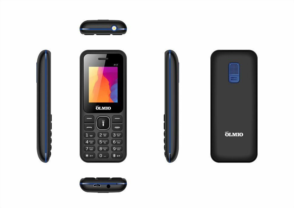Мобильный телефон Olmio A12 (черный-красный) - фото №2