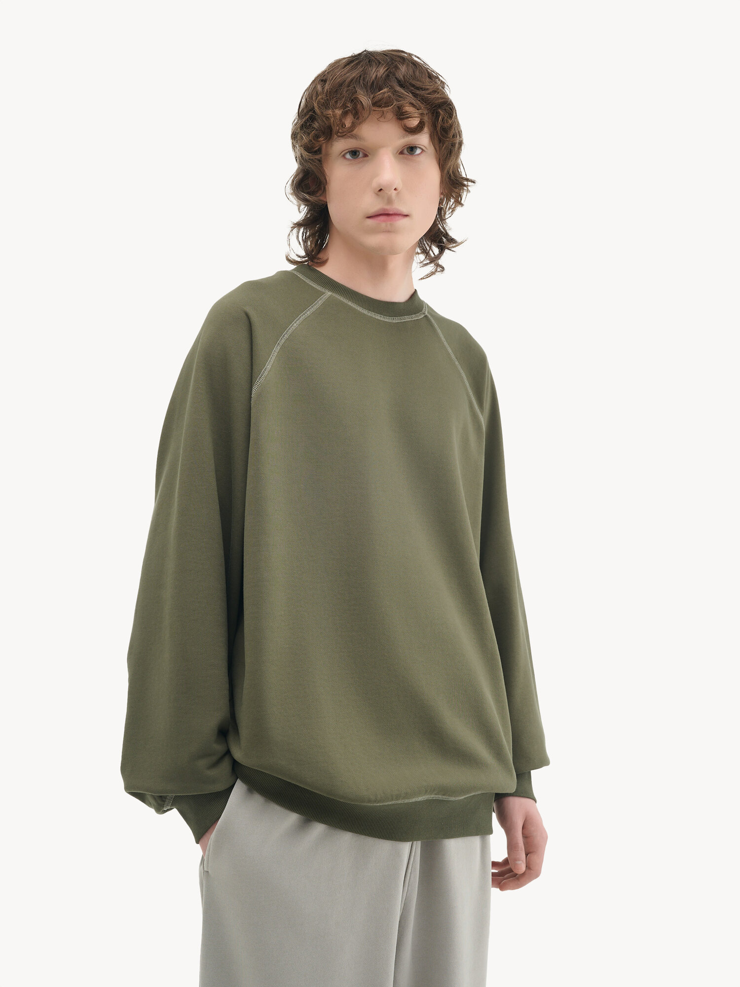 Свитшот MUTED BASIC REGLAN, размер L, , зелёный
