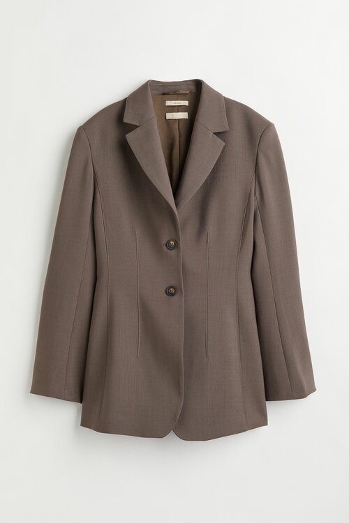 Пиджак H&M, размер 36, бежевый, коричневый