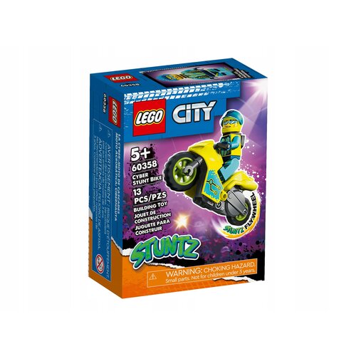 конструктор lego city 60358 кибер трюк байк Конструктор LEGO City 60358 Cyber Stunt Bike, 13 дет.