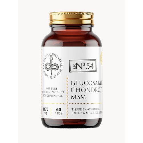 Глюкозамин Хондроитин MSM (Метилсульфонилметан) 1300 мг, 60 таблеток long life recipes