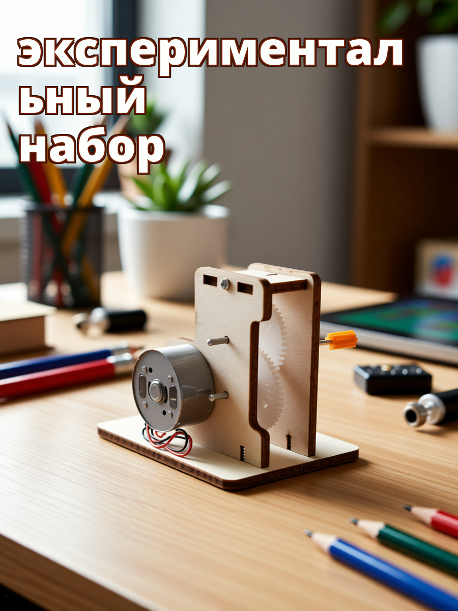 Набор Для Сборки Генератора Из Дерева 1 Шт Образовательная Игрушка Для Детей Размер 7X5Cm