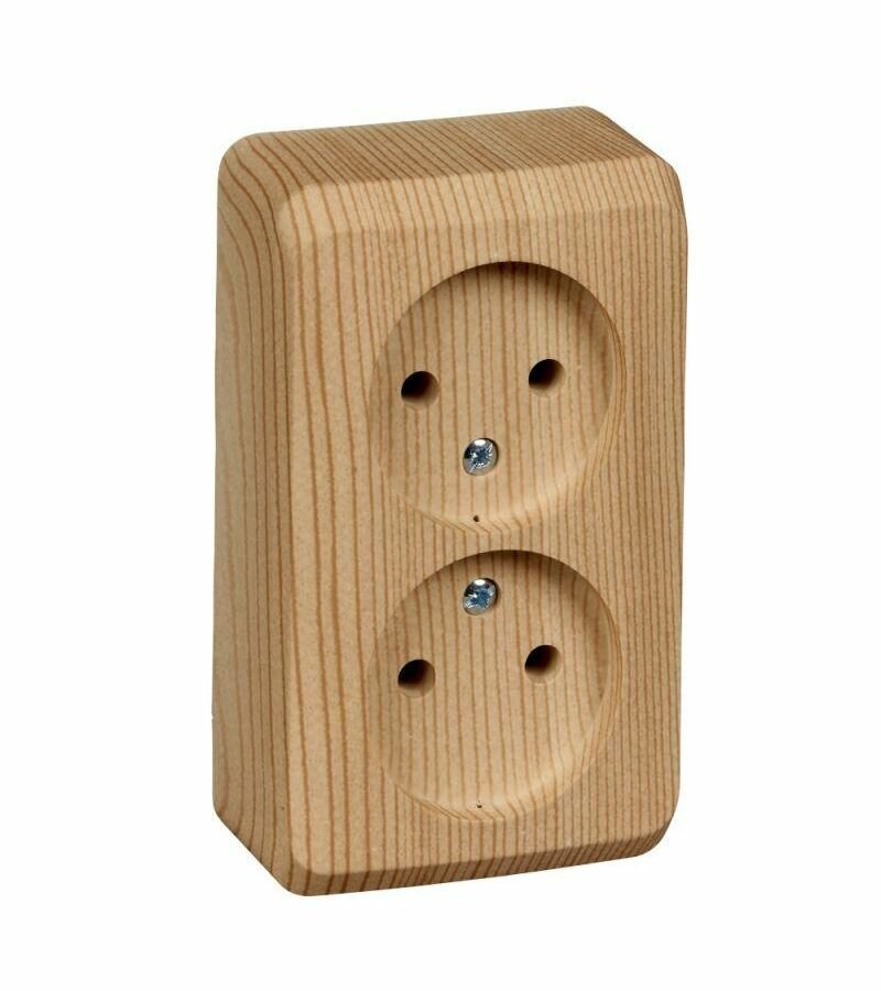 фото Розетка 2-м ОП Этюд Дача 16А IP20 без заземл. бук SchE PA16-005T