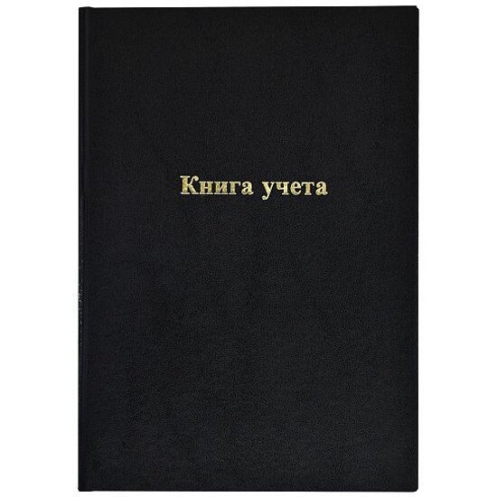 Книга учета Informat 192 л. кл. А4 офс. б/винил черн, фольга, вертик.