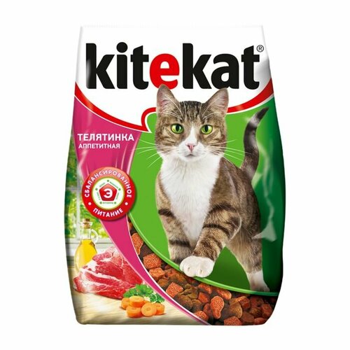 Сухой корм KiteKat Аппетитная телятинка для кошек, 350 г