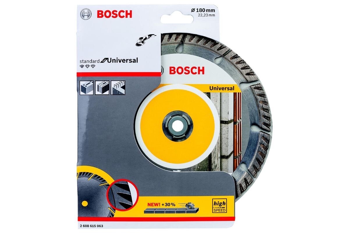 Диск алмазный отрезной BOSCH Standard for Universal 2608615063, 180 мм, 1 шт.