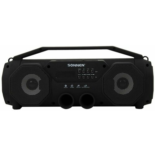 Колонка портативная Sonnen B306 12Вт Bluetooth FM-тюнер microSD MP3-плеер с подсветкой черная х2шт 839600₽
