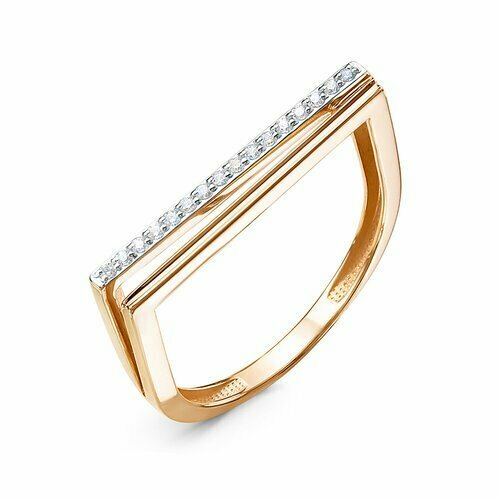 фото Кольцо diamant online, золото, 585 проба, фианит, размер 17.5, прозрачный