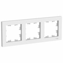 Рамка электроустановочная 3-постовая Systeme Electric (Schneider Electric) ATLASDESIGN универсальная для розеток и выключателей IP20 цвет Белый ATN000103