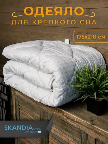 Изображение товара Одеяло двуспальное всесезонное легкое , но теплое 175х210 см , одеяло для детей и взрослых , чехол тик смесовой
