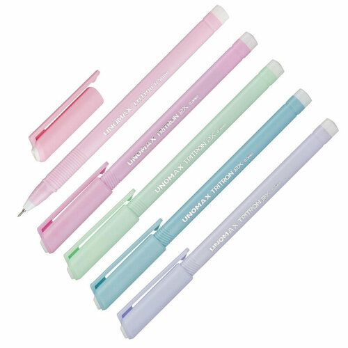 Комплект 100 штук, Ручка шариковая неавтомат. Unomax Tritron 2x д/ш0.5мм, л.0.3мм син, асс