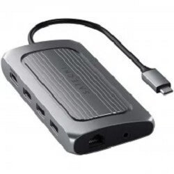 USB-хаб USB4 Multiport Adapter with 8K HDMI (2xUSB 3.2, 1x USB 2.0, 1xUSB Type-C, 1xHDMI, RJ-45, Micro/SD, Audio Jack) Серый космос ST-U4MA3M Satechi - фото №9