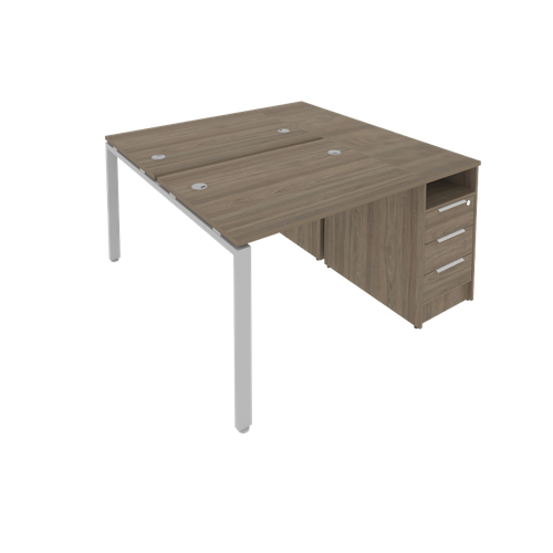 Бенч-система на 2 рабочих места с опорной тумбой Metal system Style Riva Б. РС-СТП-2.1 Вяз Благородный 1412*1475*750