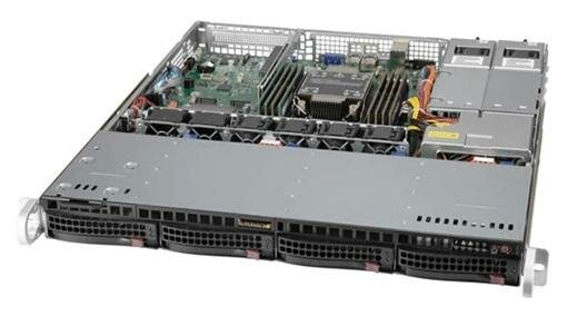 NEW Supermicro SuperServer 1U 510P-MR no CPU(1)Scalable/TDP 220W/ no DIMM(8)/SATARAID HDD(4)LFF /3x1GbE/1xFHHL, M2/400W