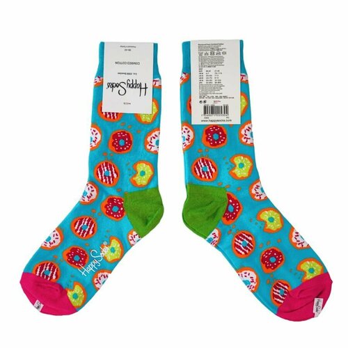 Носки Happy Socks, размер 36-40, красный, зеленый, коралловый, бирюзовый