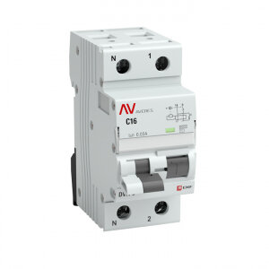 Выключатель автоматический дифференциального тока 2п C 6А 30мА тип AC 6кА DVA-6 Averes, EKF RCBO6-1PN-6C-30-AC-AV (1 шт.)
