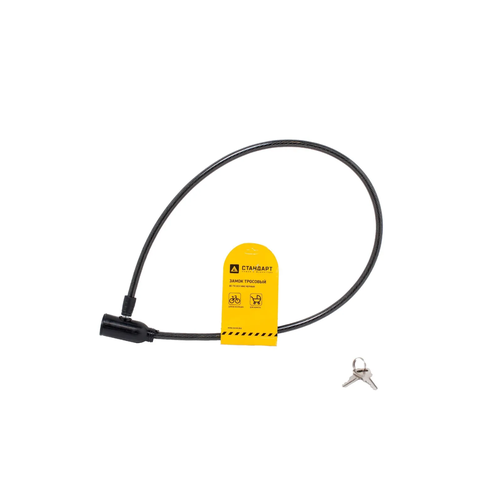 фото Замок-трос велосипедный навесной вс-т8 (800мм) чёрный стандарт 135276