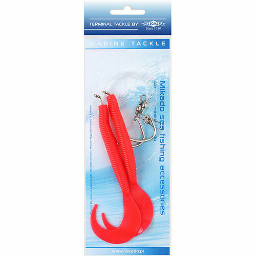 морская оснастка mikado pilk d twist rig 14см крючок 8 0 2шт red black арт ls a075 14 03 Морская оснастка Mikado PILK D-TWIST RIG 14см, крючок № 8/0 (2шт.) RED