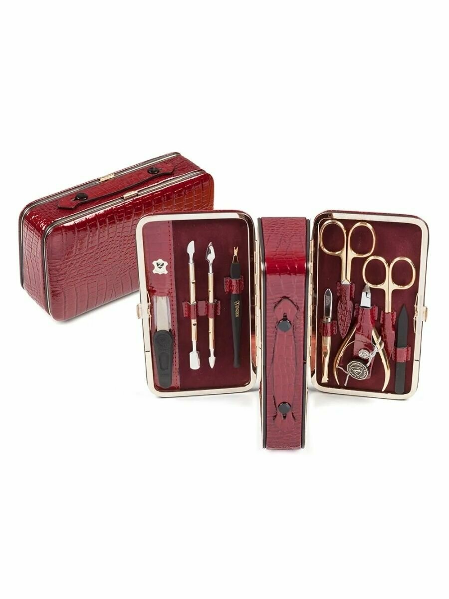 Маникюрный набор-чемодан 9 предметов Zinger MS-1203-801-G бордовый - фото №2