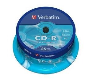 Оптический диск CDR диск Verbatim DL 700Mb 52x CakeBox 25шт. (43432)