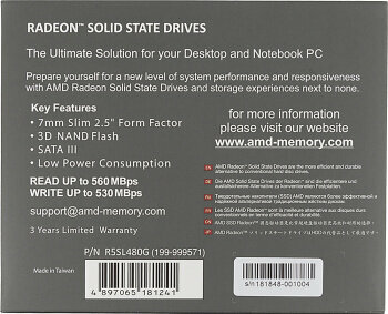 SSD накопитель AMD Radeon R5 480Гб, 2.5", SATA III - фото №8