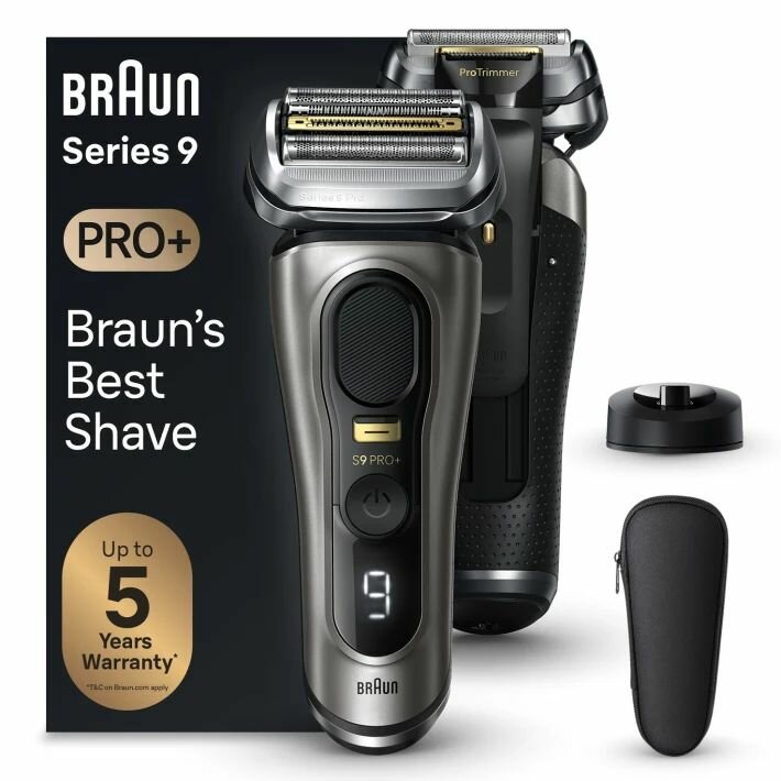 Электробритва Braun Series 9 Pro+ 9515s с зарядной станцией и дорожным чехлом, графит