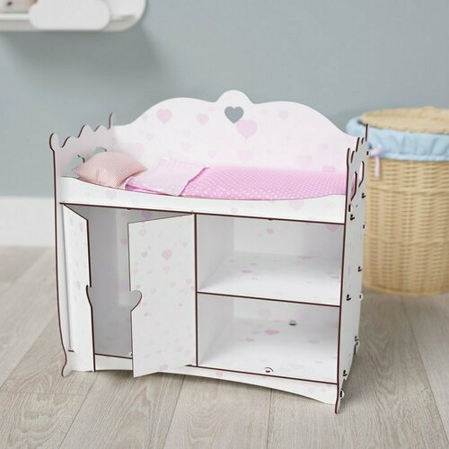 Многофункциональный комплекс Diamond Princess, сердечки, с постельным бельем розовый, белый