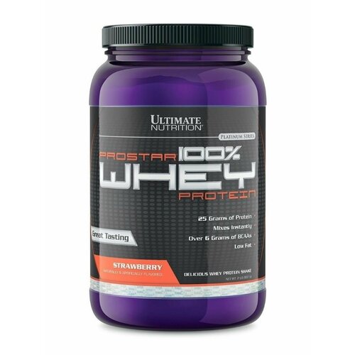 Протеин Prostar Whey 2lb (907 г.) клубника сывороточный протеин ultimate nutrition prostar 100% whey protein простар вей протеин 4540 г печенье крем