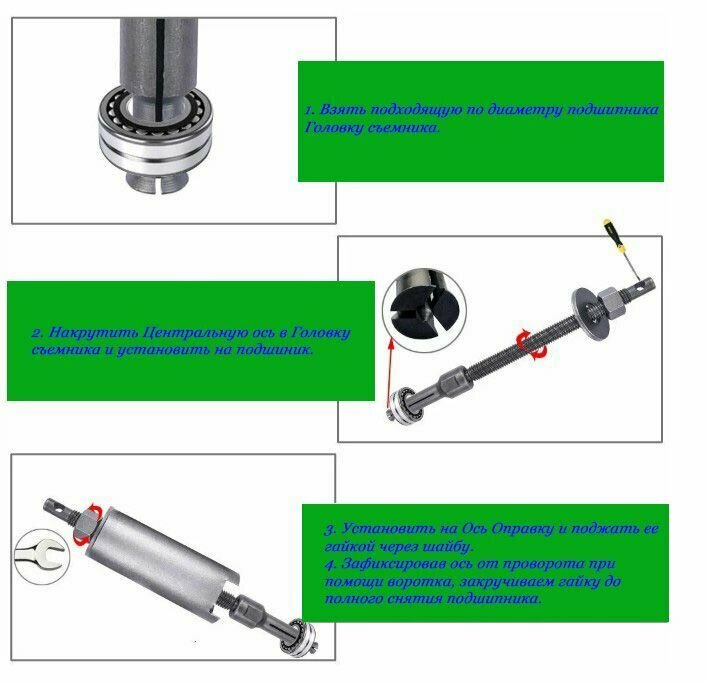 Набор съемников для подшипников велосипеда