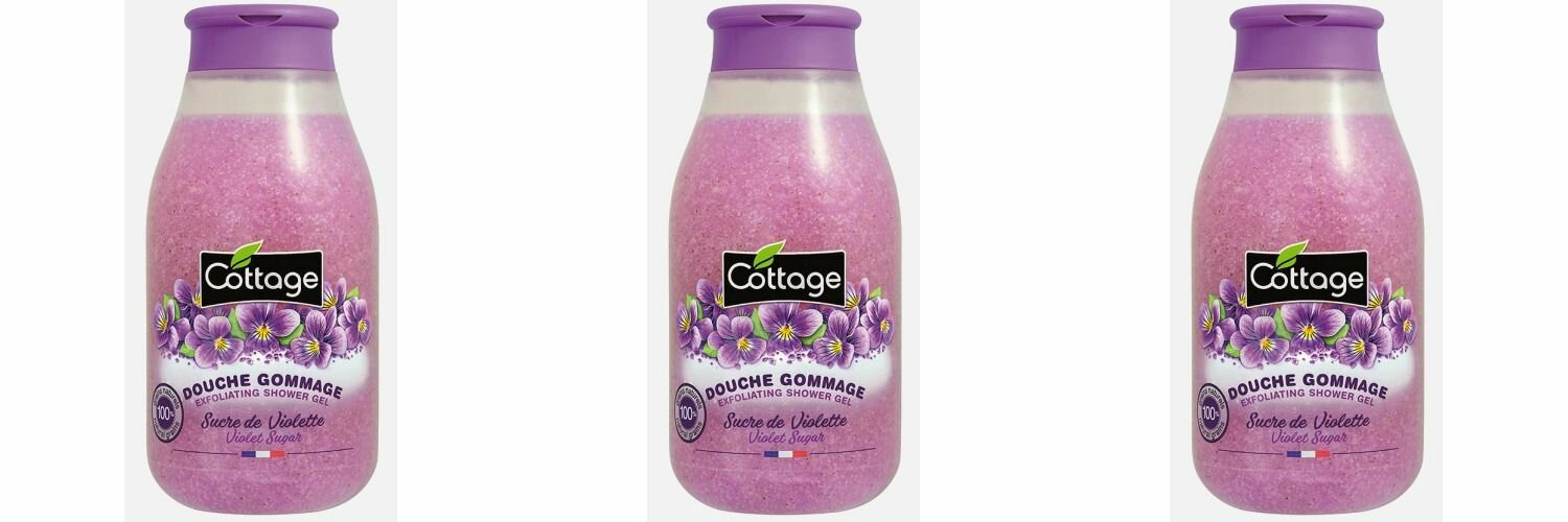 Cottage Гель для душа отшелушивающий Фиалка Exfoliating Shower Gel Violet Sugar, 270 мл, 3 шт