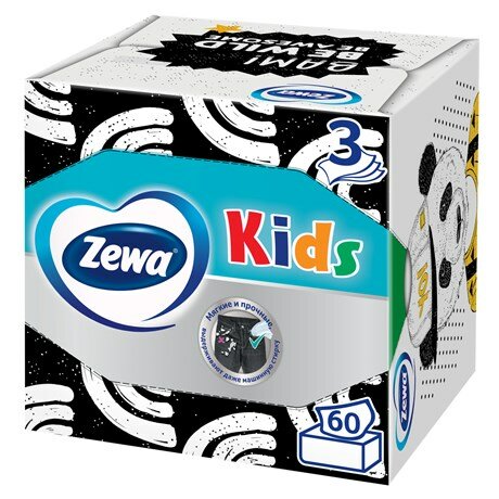 Салфетки бумажные Zewa Kids 3-слойные в коробке, 60 листов - фотография № 4