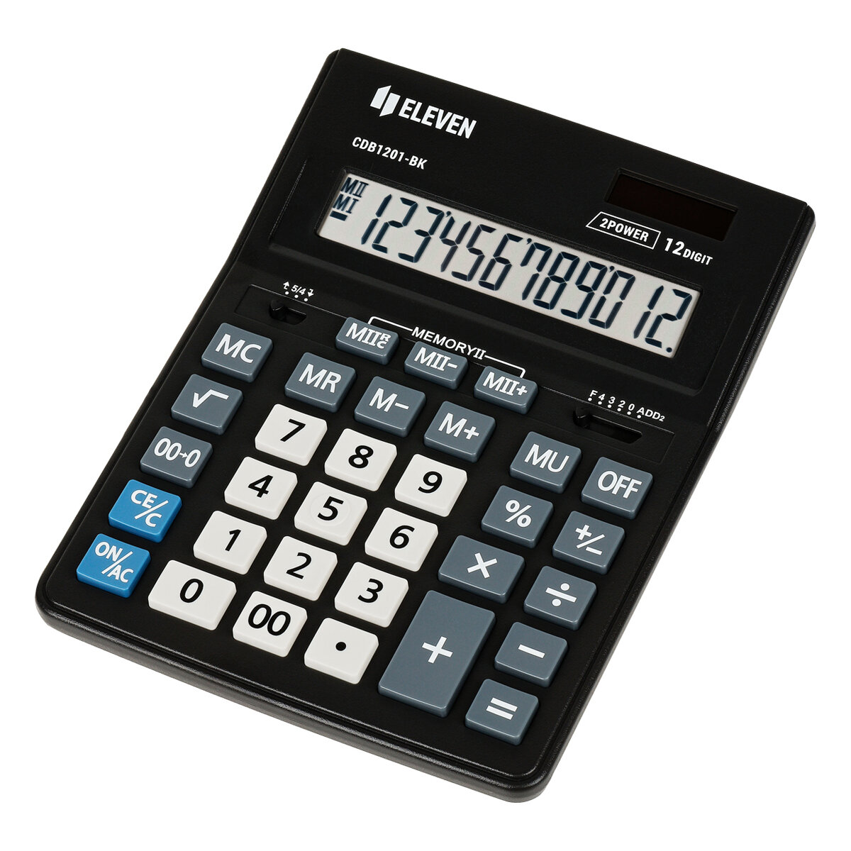 Калькулятор настольный Eleven Business Line CDB1201-BK 12 разрядов двойное питание 155×205×35мм черный