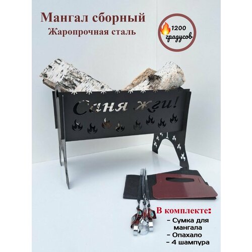 Мангал разборный, подарок Александру, именной, Саня жги
