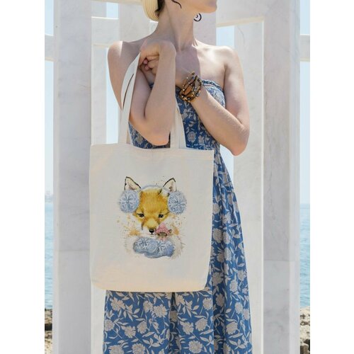 фото Сумка шоппер , фактура плетеная, голубой kotofoto76