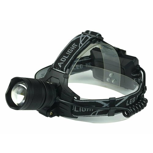 фото Фонарь налобный headlaight front, 3 режима, корпус металл, пластик, свет холодный, аккумуляторный, зарядка 220/12v, туристический нет бренда