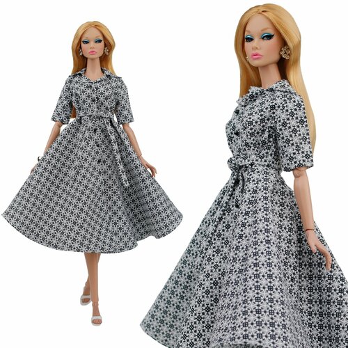 Платье-рубашка цвета Винтажный узор для кукол 29 см. типа барби