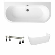 Акриловая ванна 170х75 см Lavinia Boho Art набор 3 в 1 S2-37080075: пристенная ванна, металлические ножки, лицевой экран