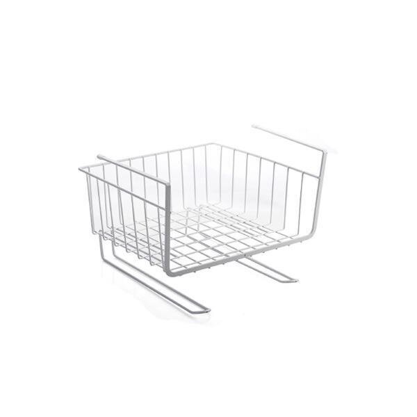 фото Корзина для хранения подвесной органайзер с крючками 30х26х18 см. Цвет: черный