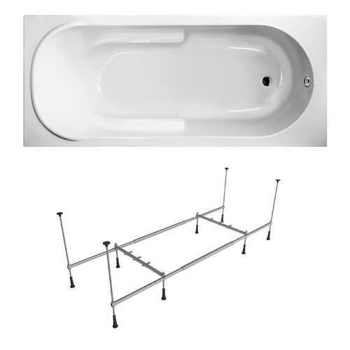 Акриловая ванна 160х75 см Lavinia Boho Bristol набор 2 в 1: прямоугольная ванна, усиленный металлический каркас