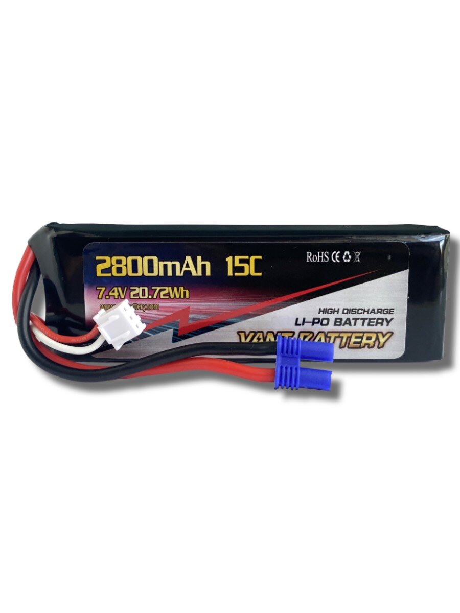 Аккумулятор Vant LiPo 7.4V 2800mAh 15C разъем EC2