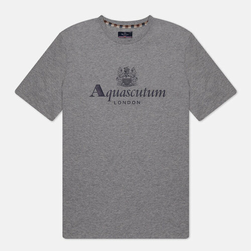 Футболка Aquascutum active big logo, хлопок, размер m, серый