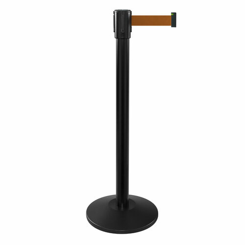 ArtBarrier® Столбик с вытяжной лентой ArtBarrier Biz (4,5 метра коричневая лента)