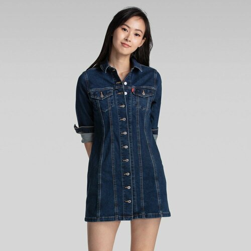 Платье Levi's, хлопок, повседневное, размер 42, синий