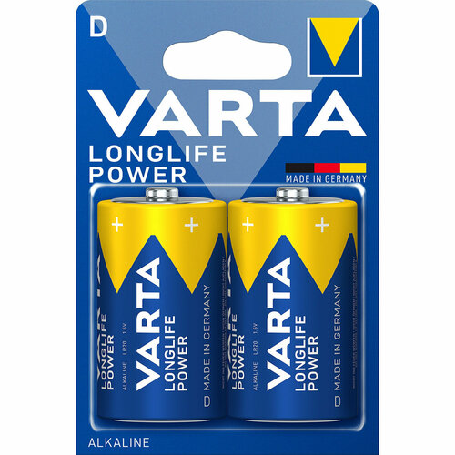 Батарейка Varta LONGLIFE POWER (HIGH ENERGY) LR20 D BL2 Alkaline 1.5V (4920) (2/20/100) Varta LONGLIFE POWER LR20 D (04920121412)