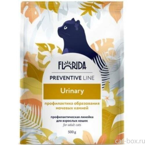 Сухой корм FLORIDA для кошек профилактическая линия, Preventive Line urinary, профилактика образования мочевых камней, с курицей, 500 гр.