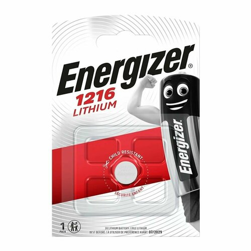 Батарейки Energizer CR1216 BL1 Lithium 3V (1/10/140) элемент питания energizer cr2 bl1 арт 01897 1 шт