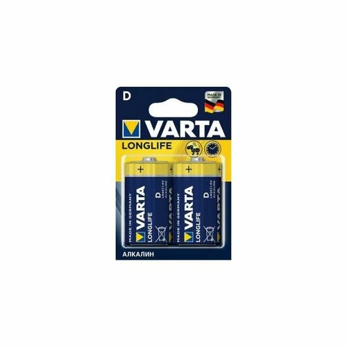 Батарейка Э/п Varta 4120.113.412 LONGLIFE LR20/373 BL2, 2 шт. батарейка varta longlife max power max tech lr20 d bl2 alkaline 1 5v 4720 2 20 100 2 шт varta 04720101402