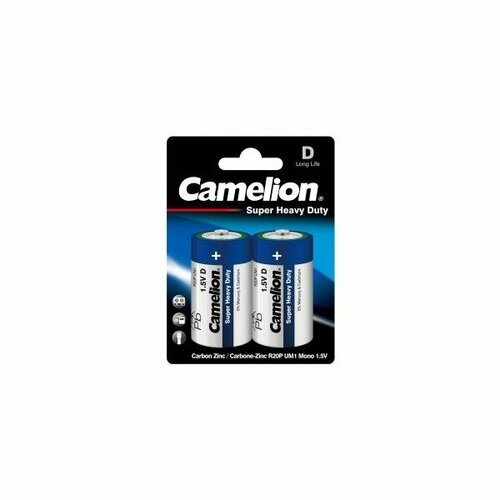 Батарейка Э/п Camelion SUPER BLUE R20/373 BL2, 2 шт. батарейки camelion r20 sr 2 12 шт