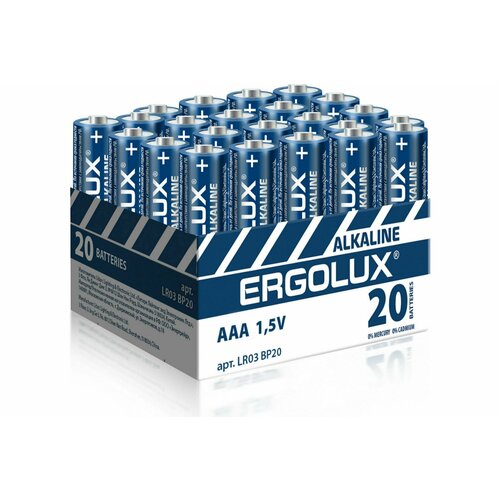 Ergolux LR03 Alkaline BP-20 (промо, LR03 BP20, батарейка,1.5В) 20 шт. ergolux lr03 alkaline bp20 lr03 bp20 батарейка 1 5в 20 шт в уп ке